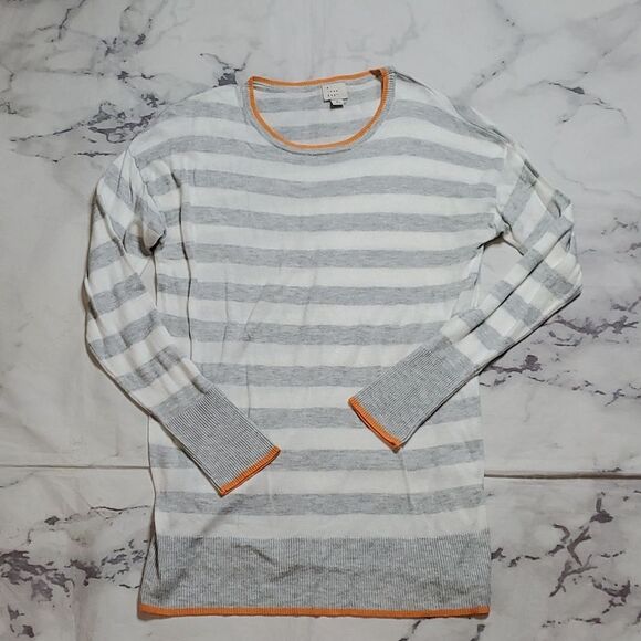 a new day Sweaters - 4/$20 A New Day Gray/White Striped sweater